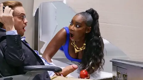 Stuck in a wall while a BWC romps the ebony from behind