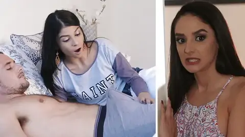 The COUGAR is spying on the teenage giving a oral job