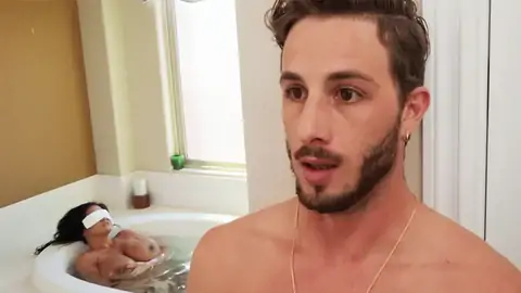 Trying to lurk his swelling from the big-boobed COUGAR